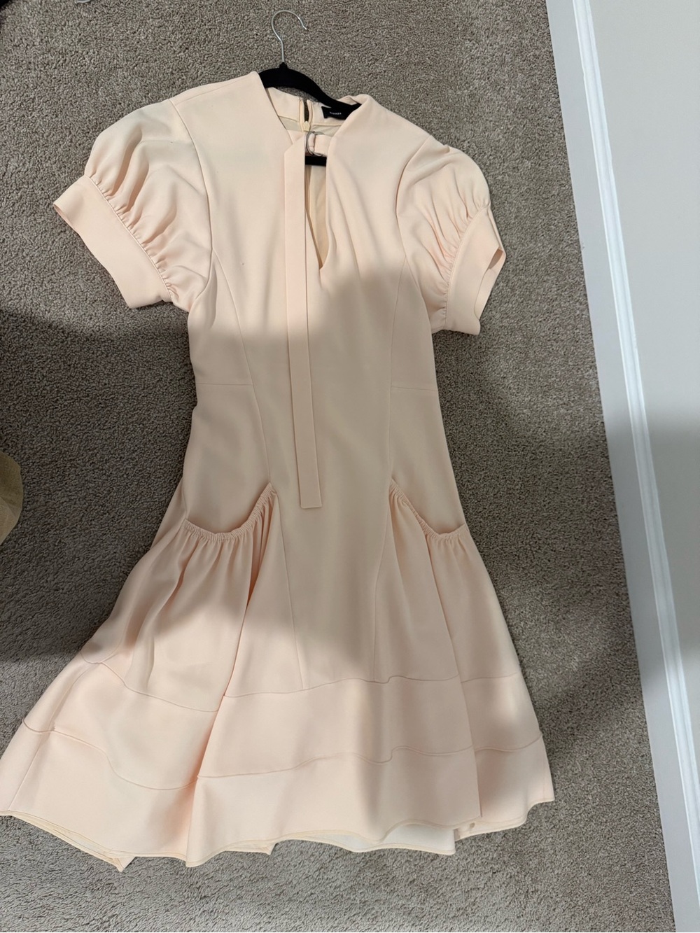 Proenza Schouler Women's Peach Tie-Neck Short Sleeve Dress